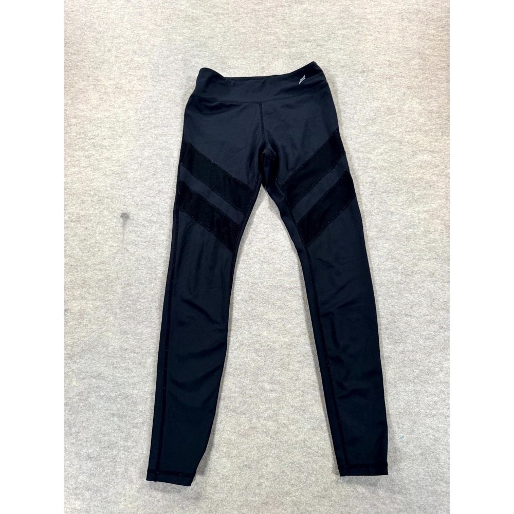 DoYouEven Leggings Womens Small Navy Blue Mesh Striped Activewear Yoga Pants